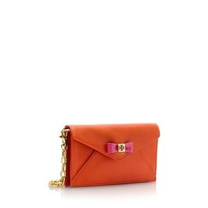 Tory Burch Women's Orange Bow Envelope Crossbody